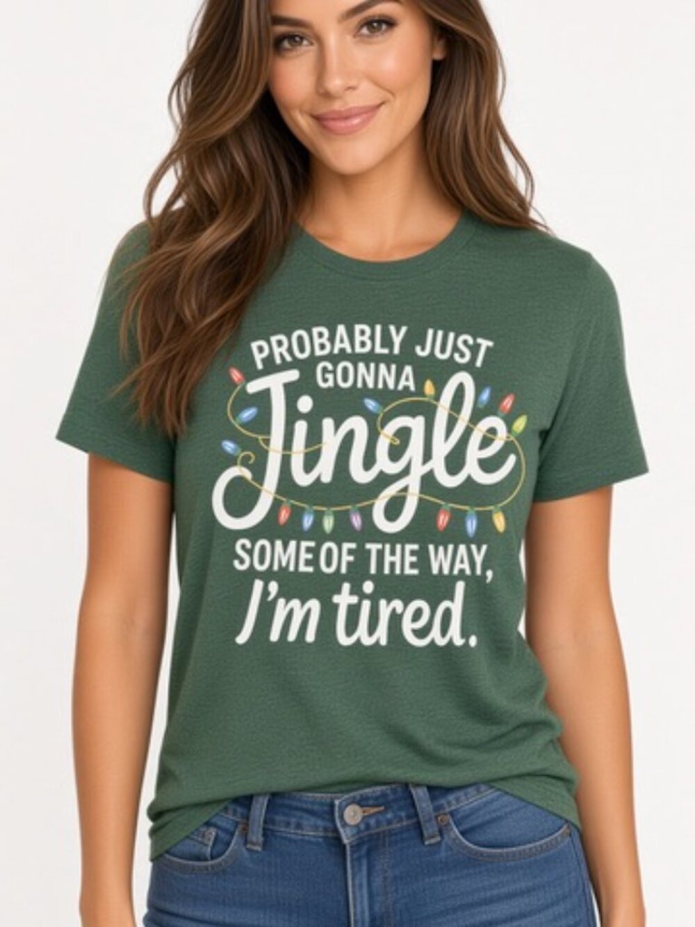 NWT Christmas Jingle Graphic Tee I'm Tired